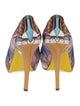 Versace Printed Crystal Embellishments Slingback Sandals