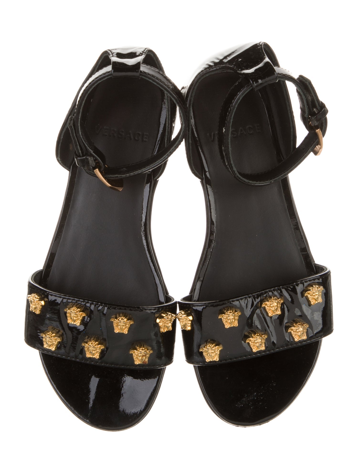Versace Girls' Medusa Patent Leather Sandals