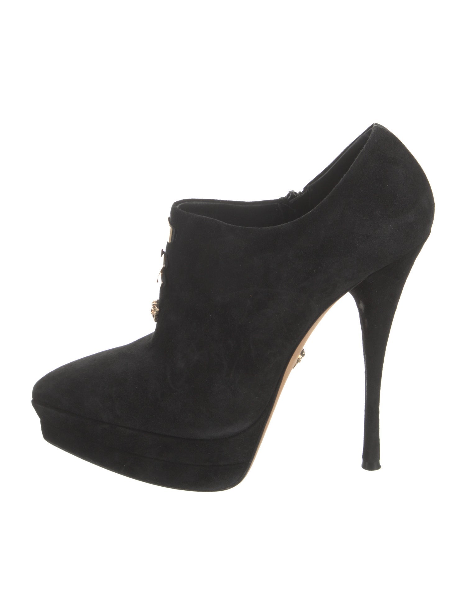 Versace Medusa Insignia Suede Pumps