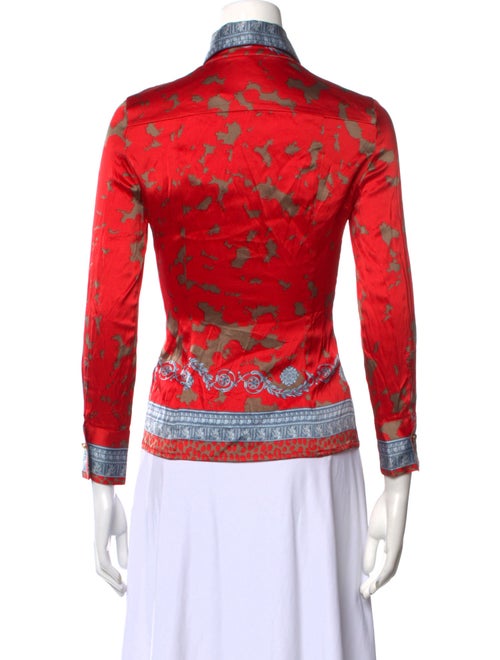 Versace Silk Printed Button-Up Top