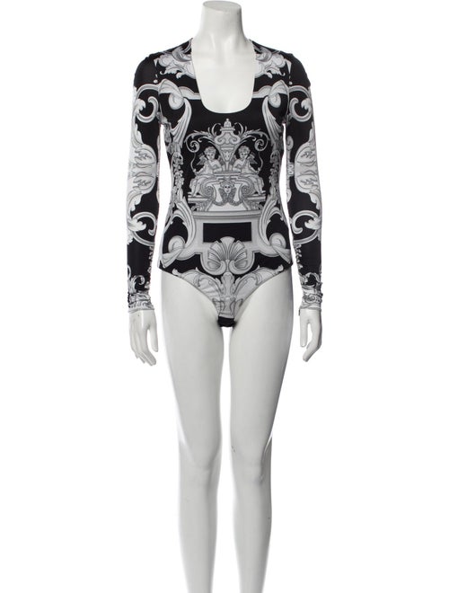 Versace Printed Square Neckline Bodysuit
