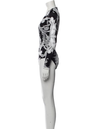 Versace Printed Square Neckline Bodysuit