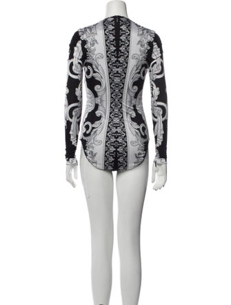 Versace Printed Square Neckline Bodysuit