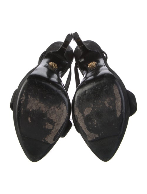 Versace Suede Crystal Embellishments Slides