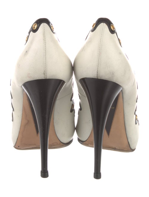 Versace Leather Colorblock Pattern Pumps