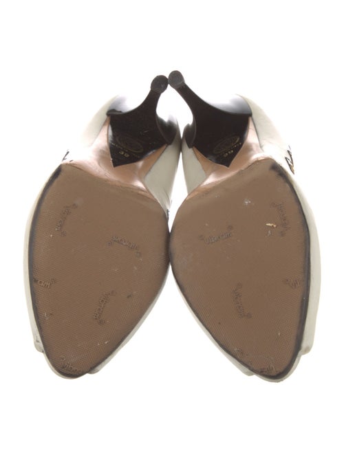 Versace Leather Colorblock Pattern Pumps