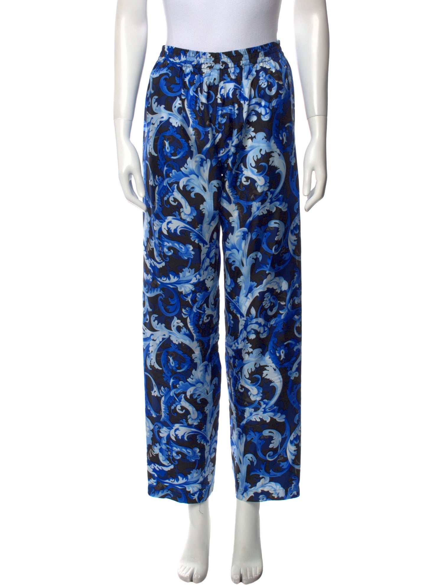 Versace Silk Straight Leg Pants