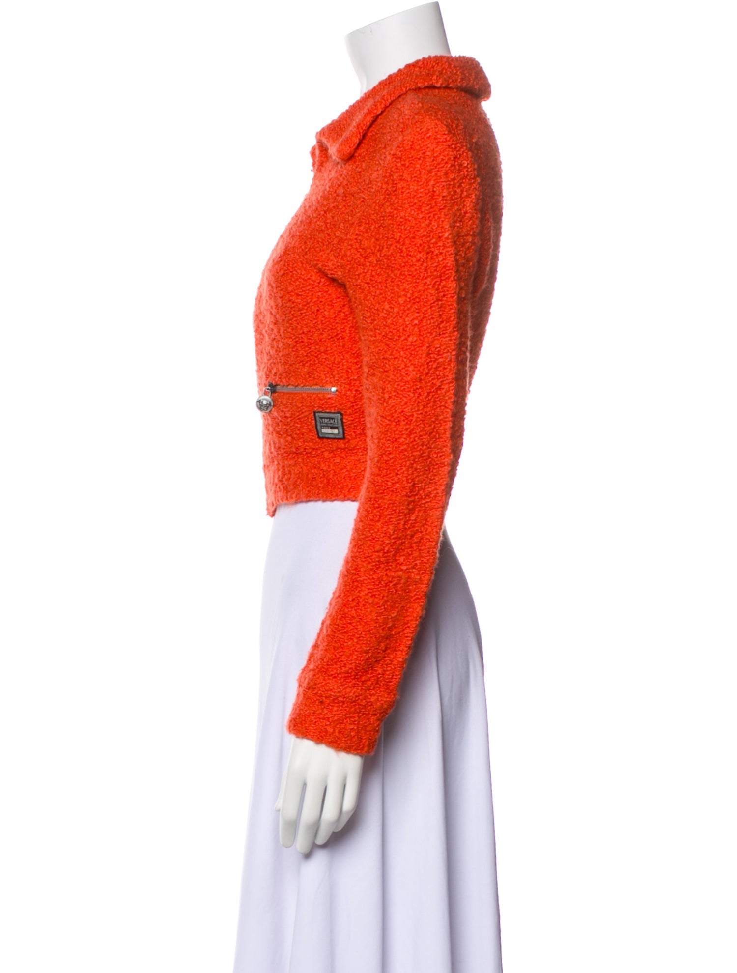 Versace Jeans Couture Vintage Tweed Pattern Biker Jacket