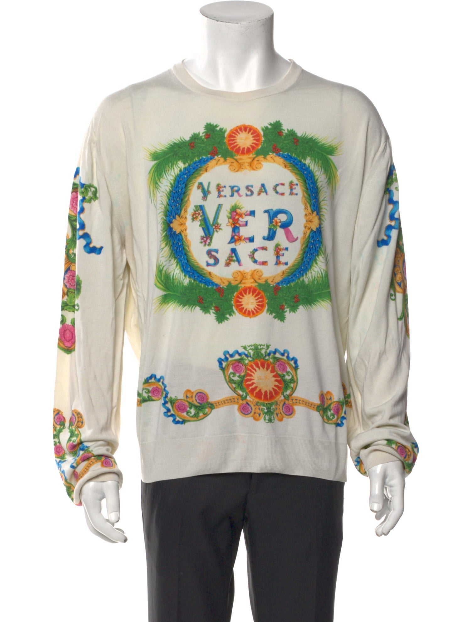 Versace Silk Graphic Print Sweatshirt