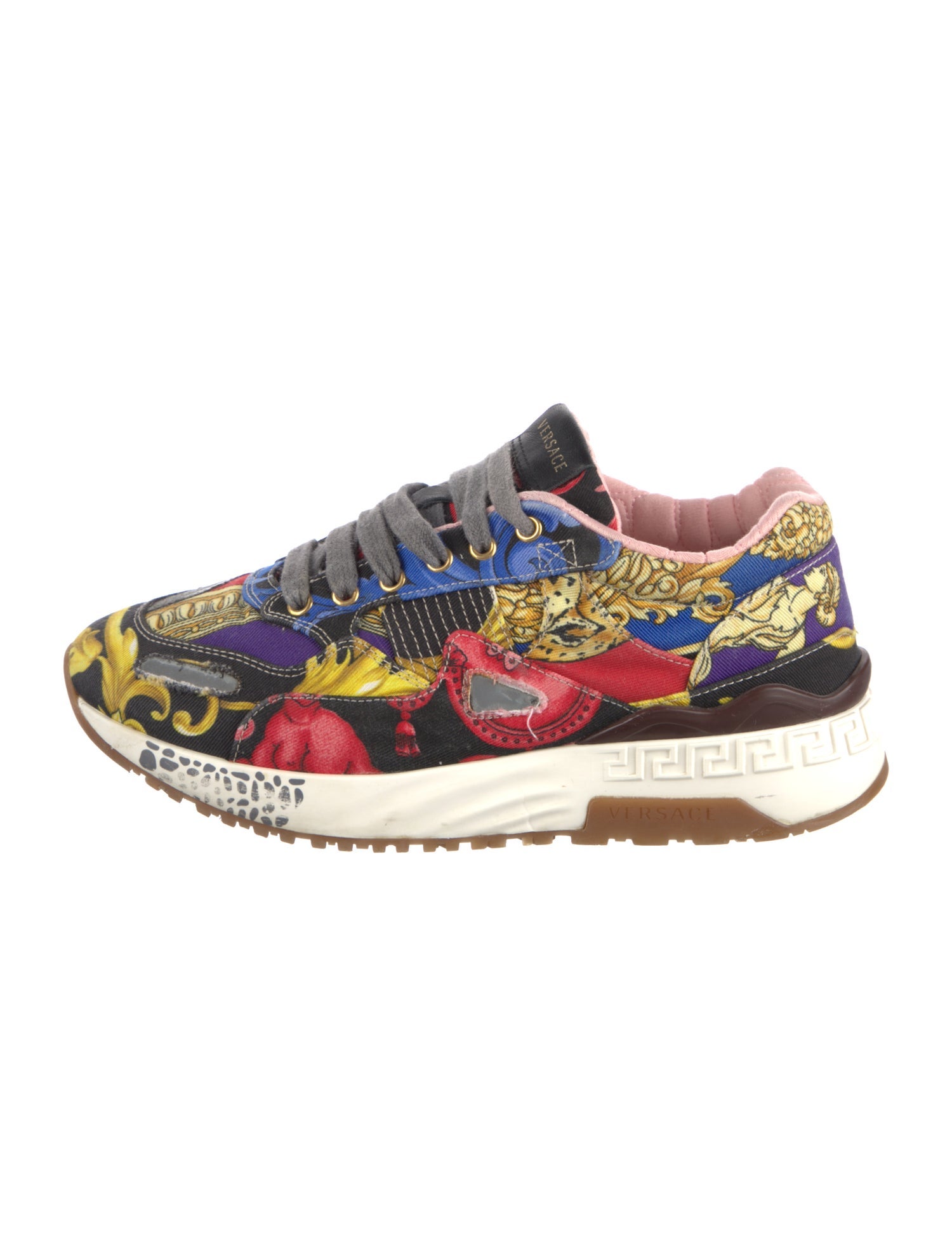 Versace Canvas Printed Athletic Sneakers