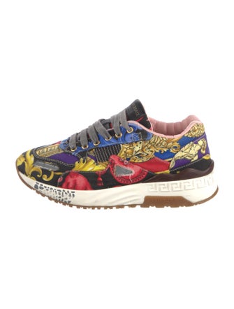 Versace Canvas Printed Athletic Sneakers