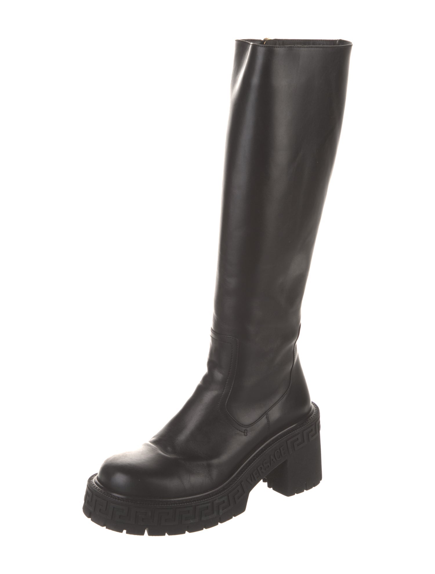 Versace Medusa Insignia Leather Boots