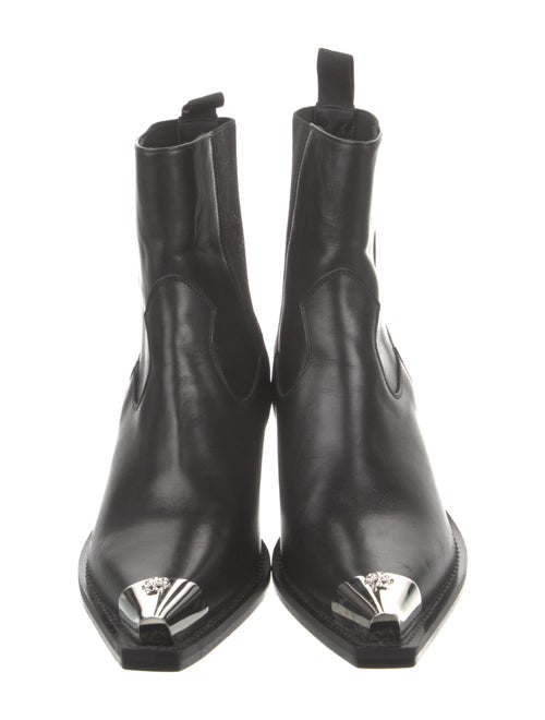 Versace Grecca Pattern Leather Western Boots