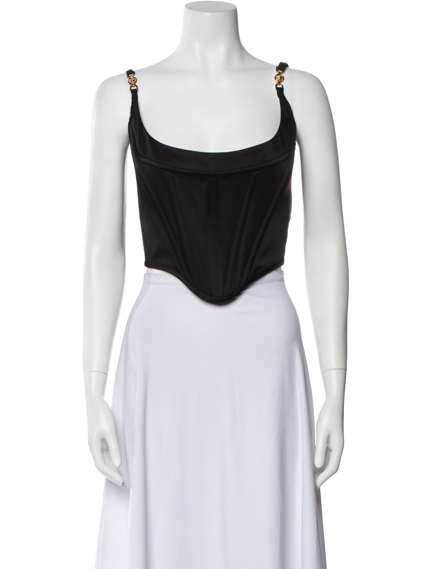 Versace Square Neckline Sleeveless Crop Top