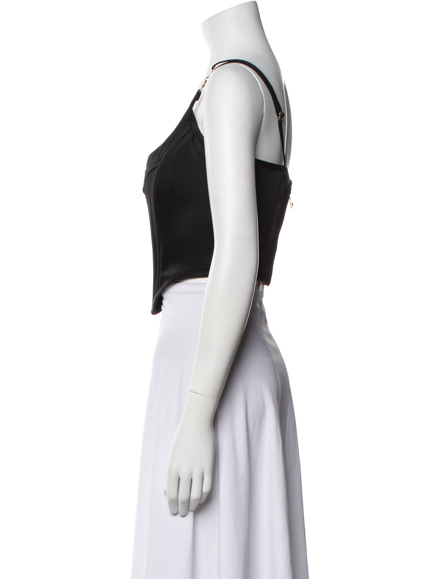 Versace Square Neckline Sleeveless Crop Top