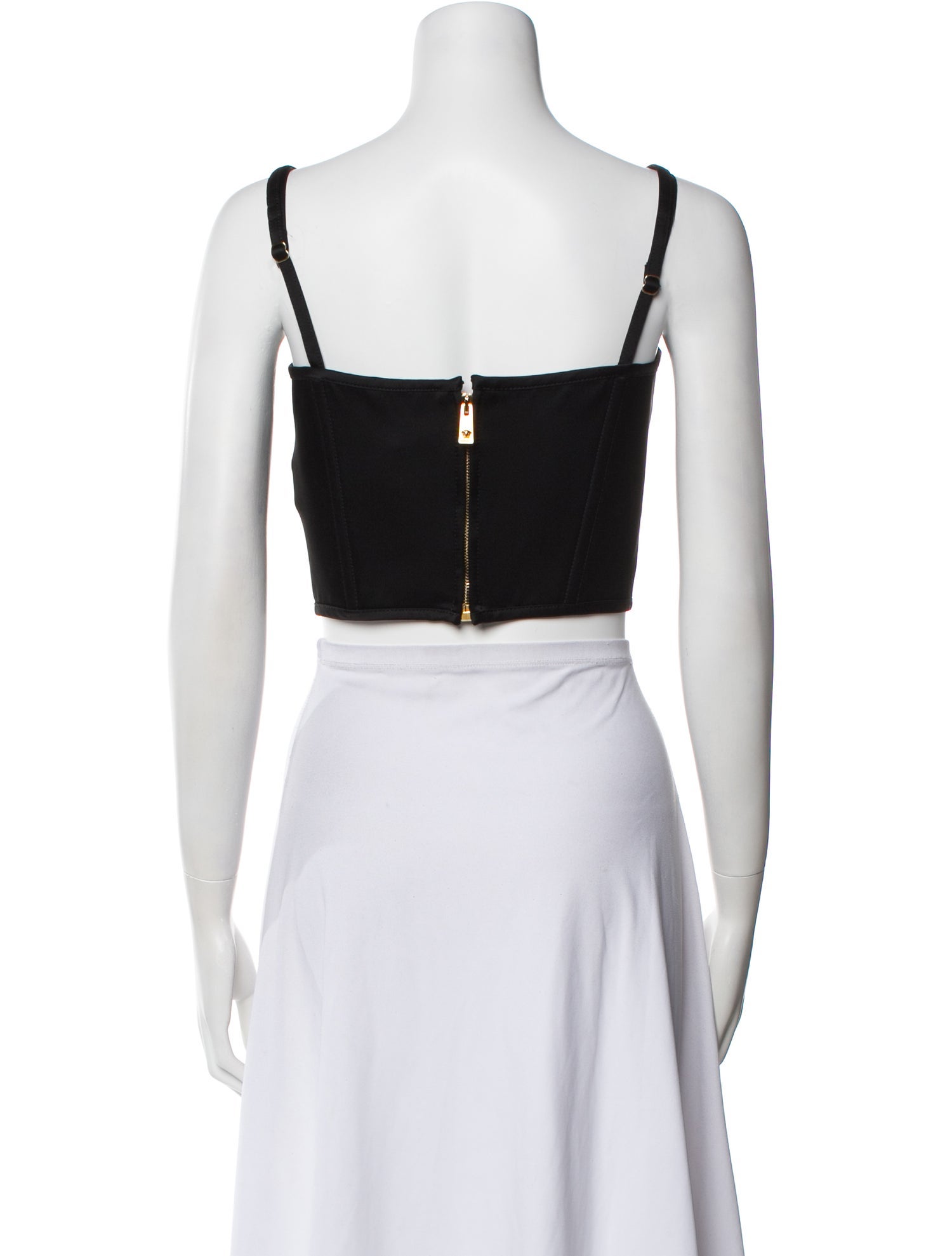 Versace Square Neckline Sleeveless Crop Top