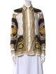 Versace Silk Printed Button-Up Top