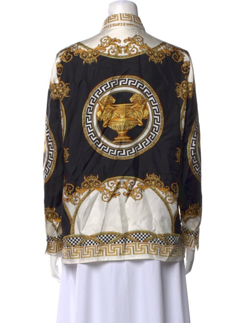 Versace Silk Printed Button-Up Top