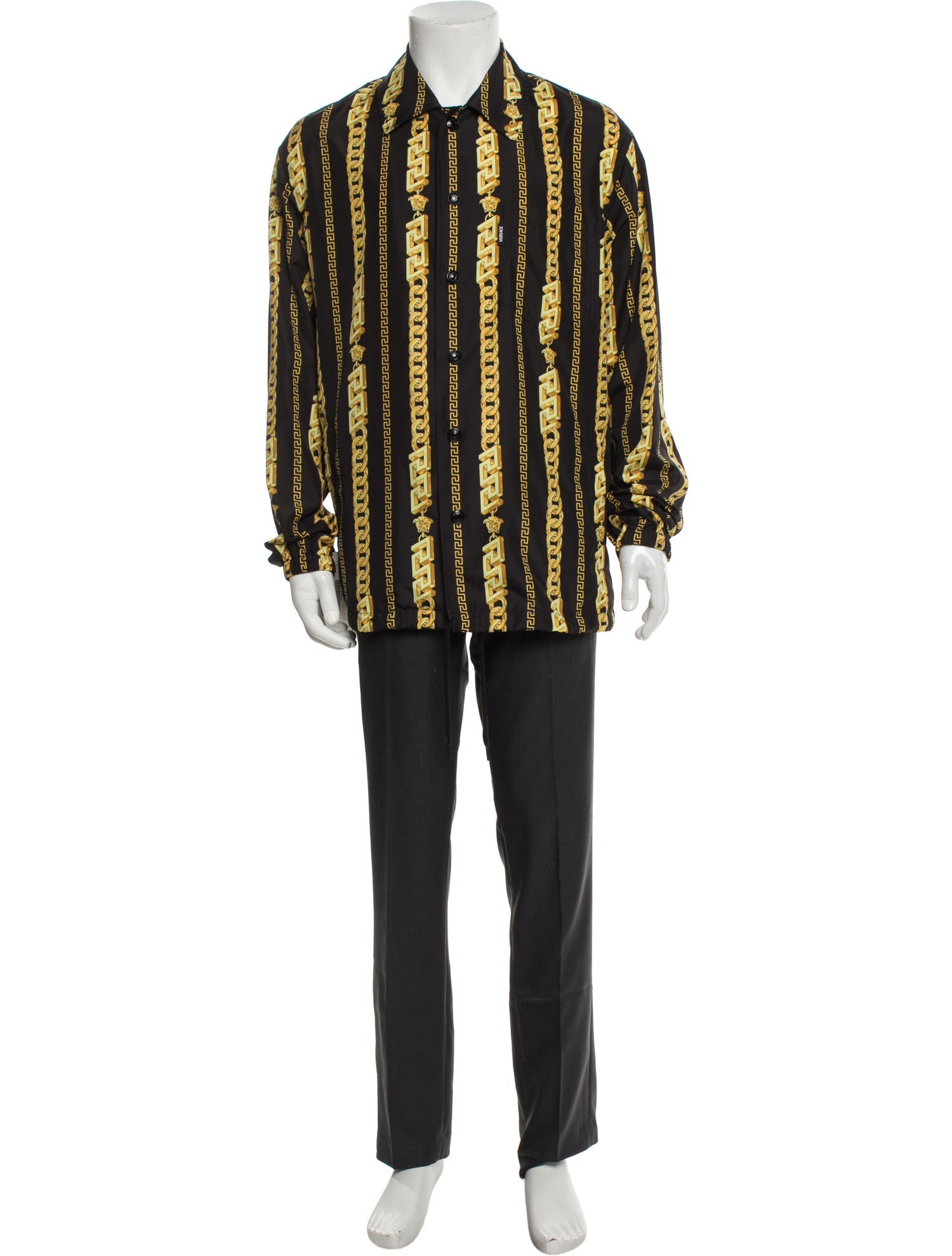 Versace Plaid Print Coat