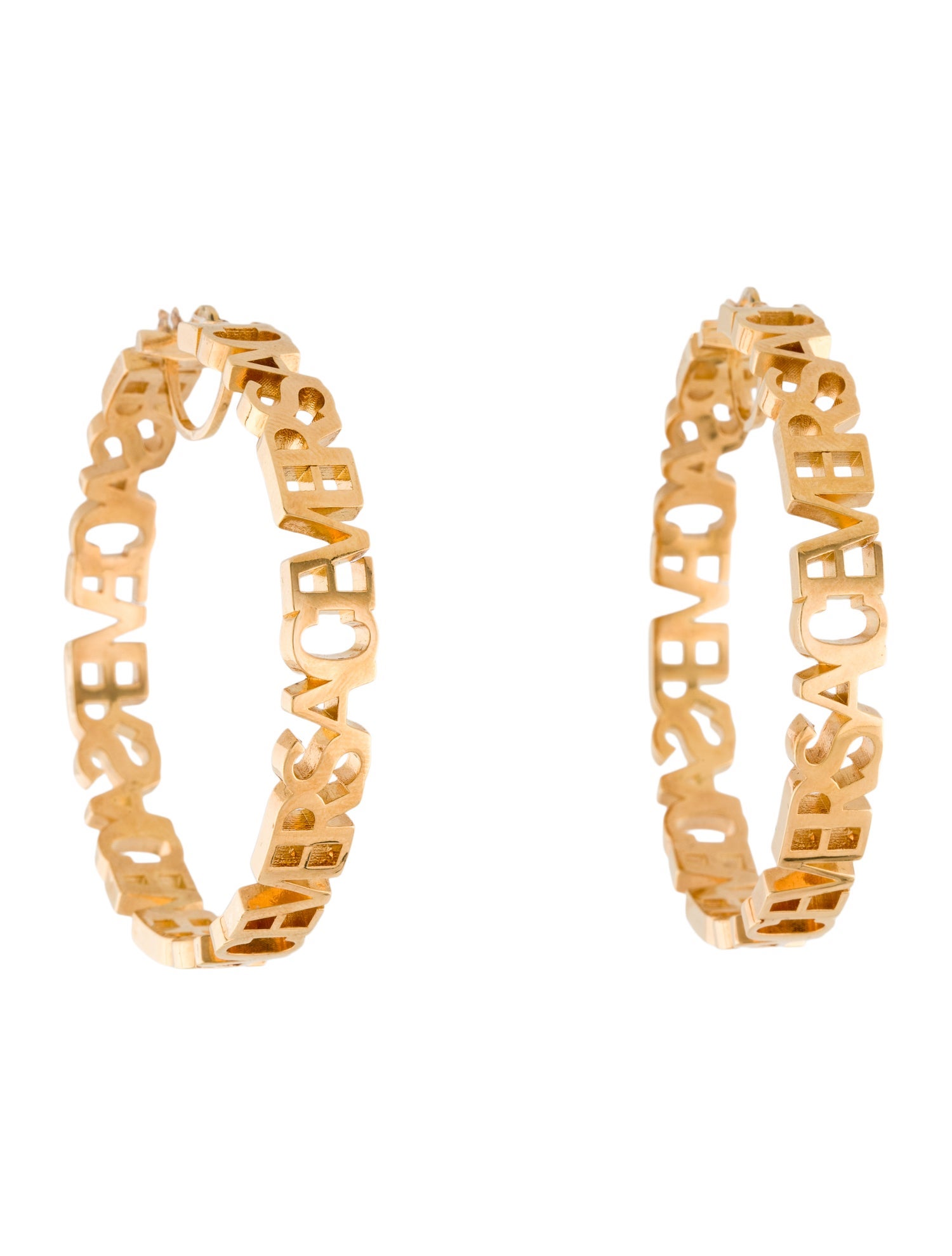 Versace Logo Hoop Earrings