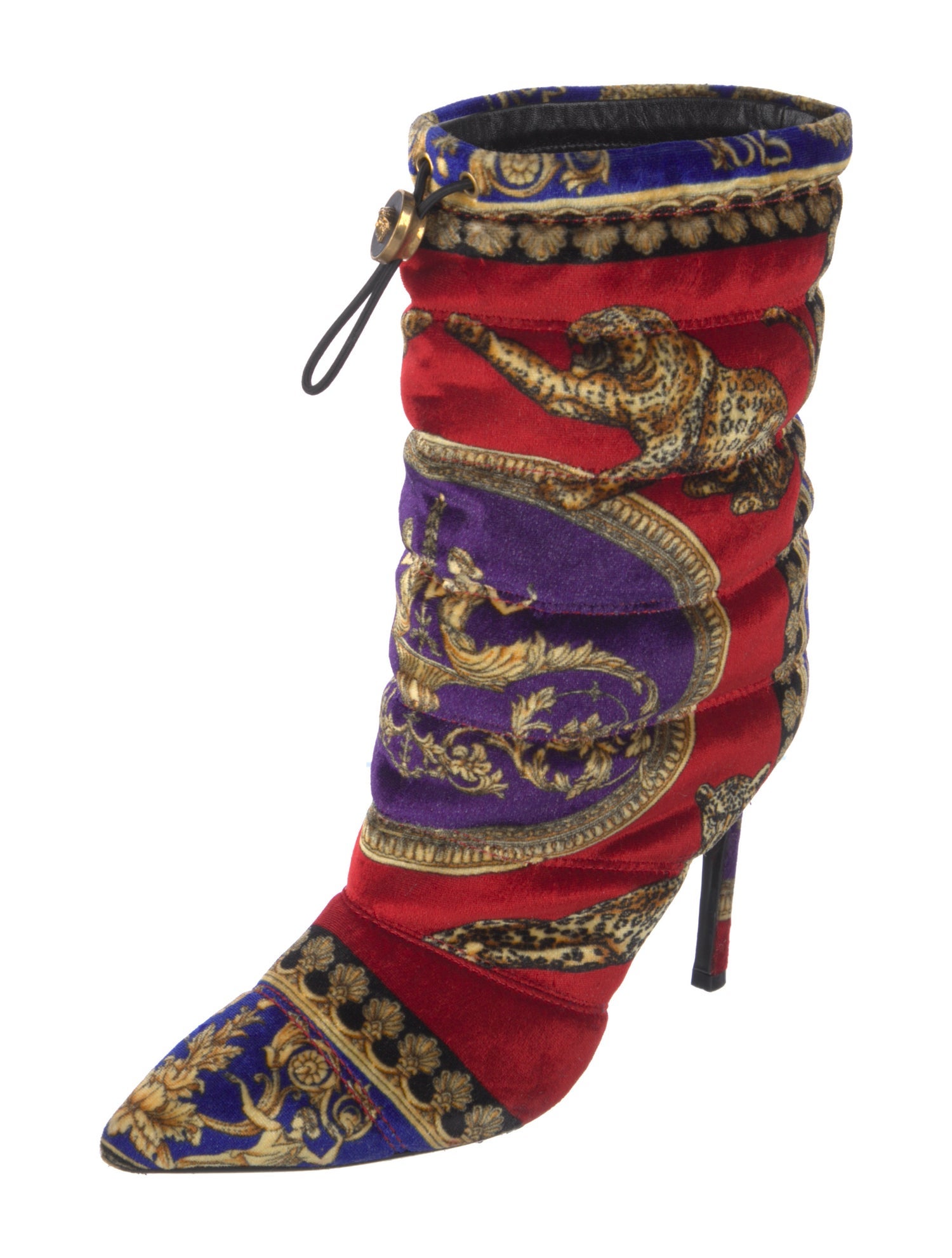 Versace Medusa Insignia Velvet Boots