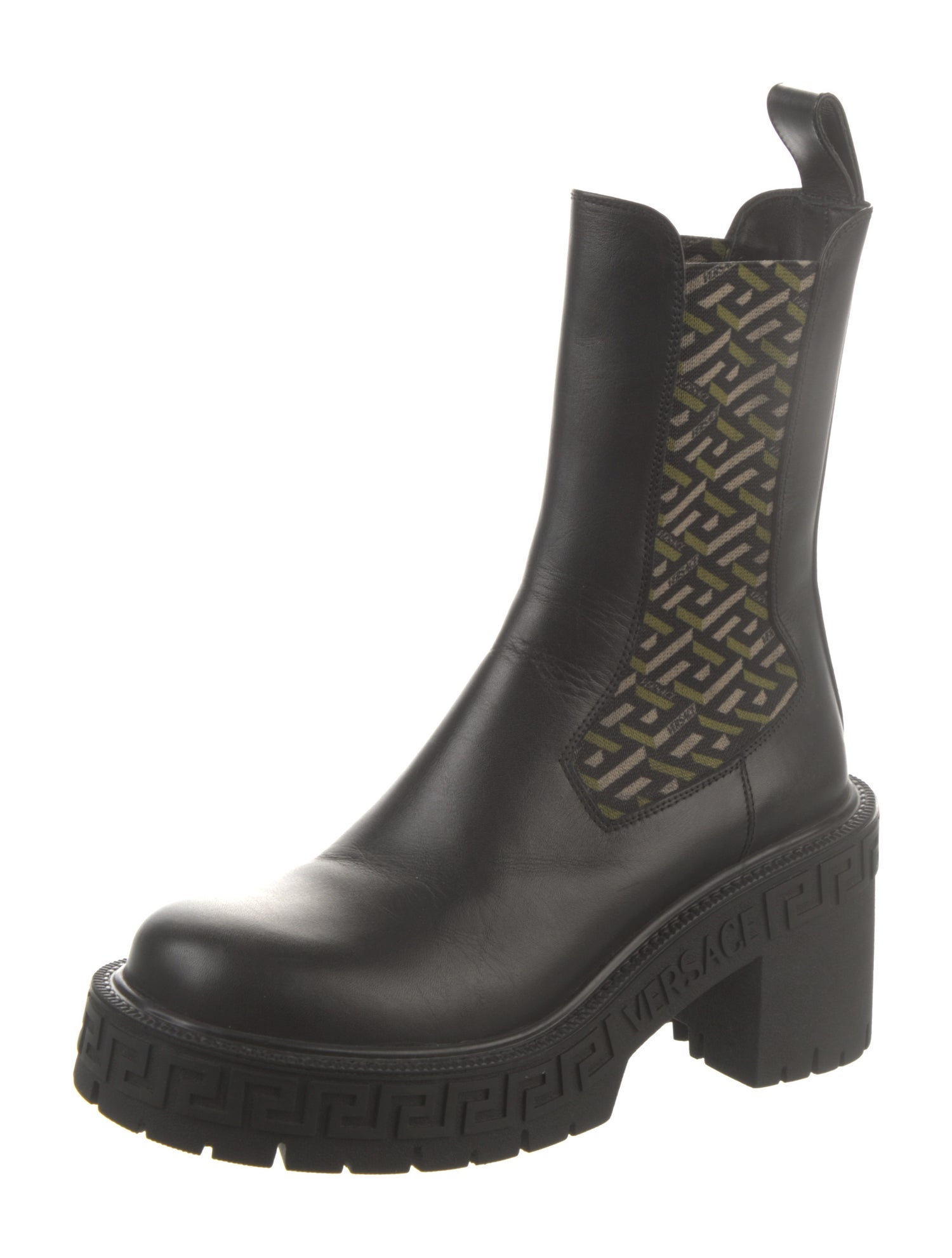Versace Leather Chelsea Boots