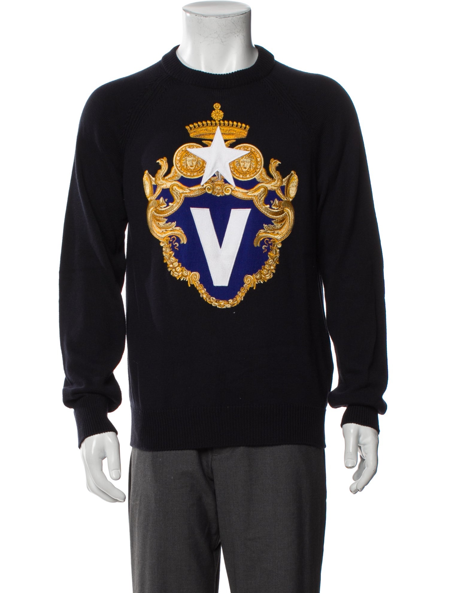 Versace Graphic Print Crew Neck Pullover