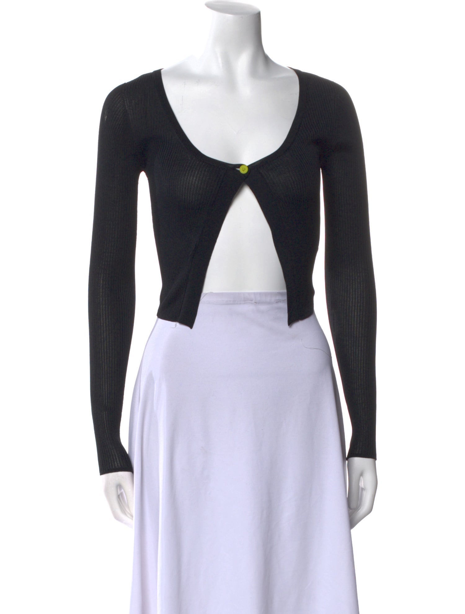 Versace Scoop Neck Long Sleeve Crop Top w/ Tags