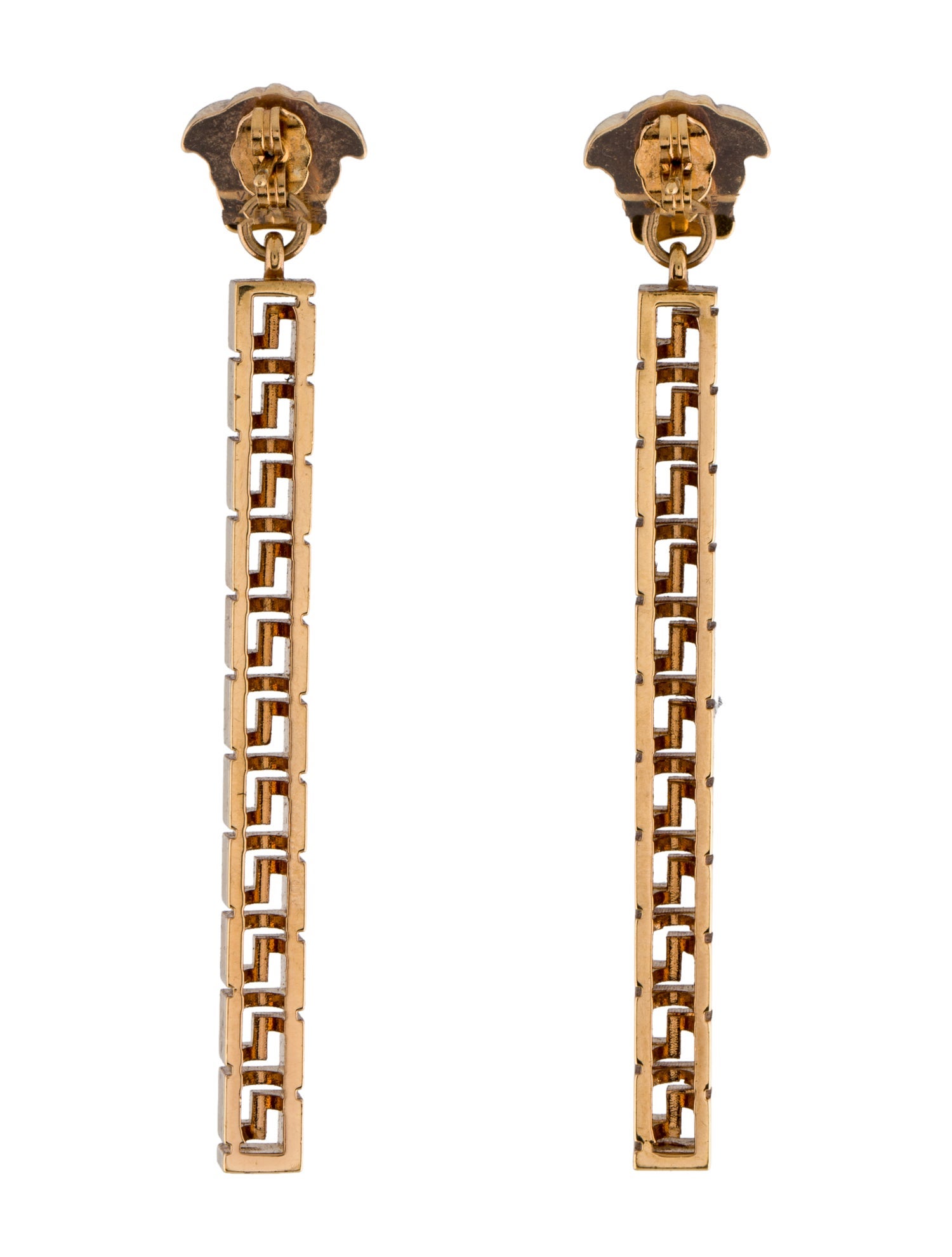 Versace Medusa & Motif Drop Earrings