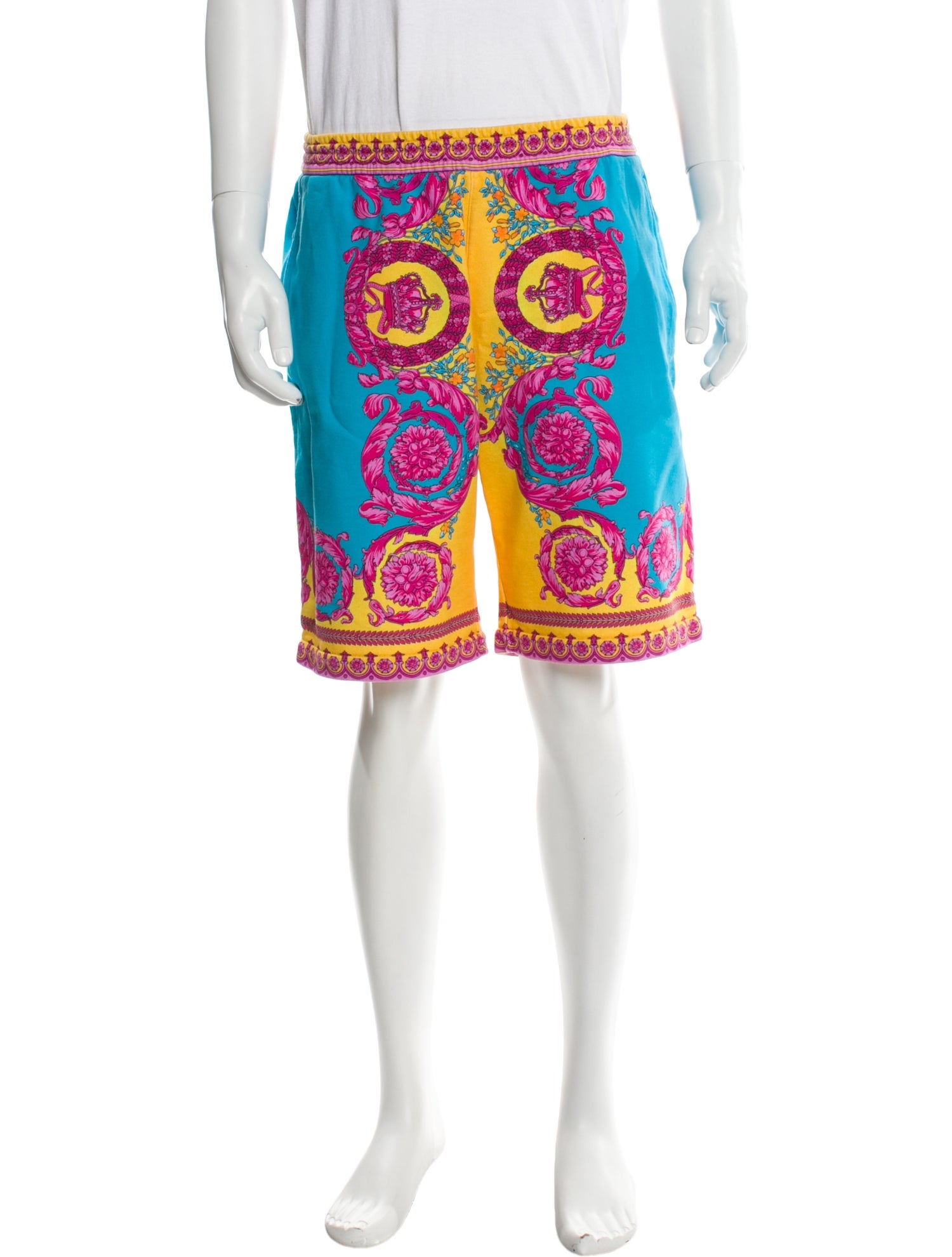Versace Floral Print Jogger Shorts