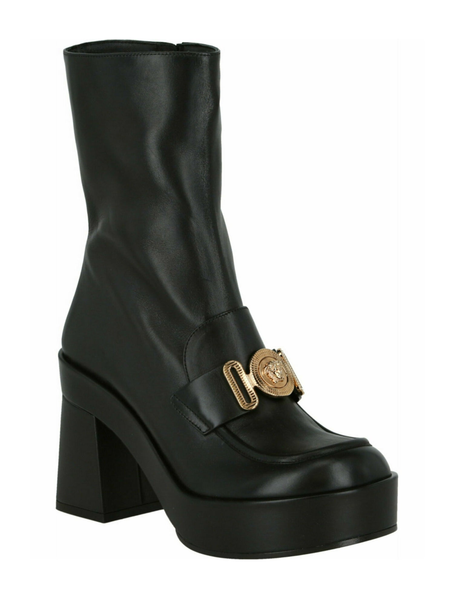 Versace La Medusa Leather Medusa Insignia Boots w/ Tags