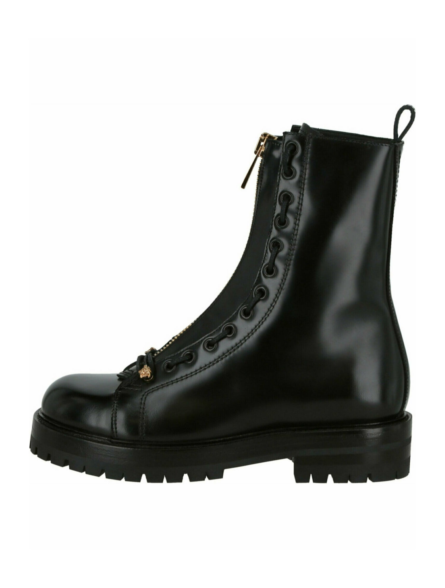 Versace Calf Leather Combat Boots w/ Tags