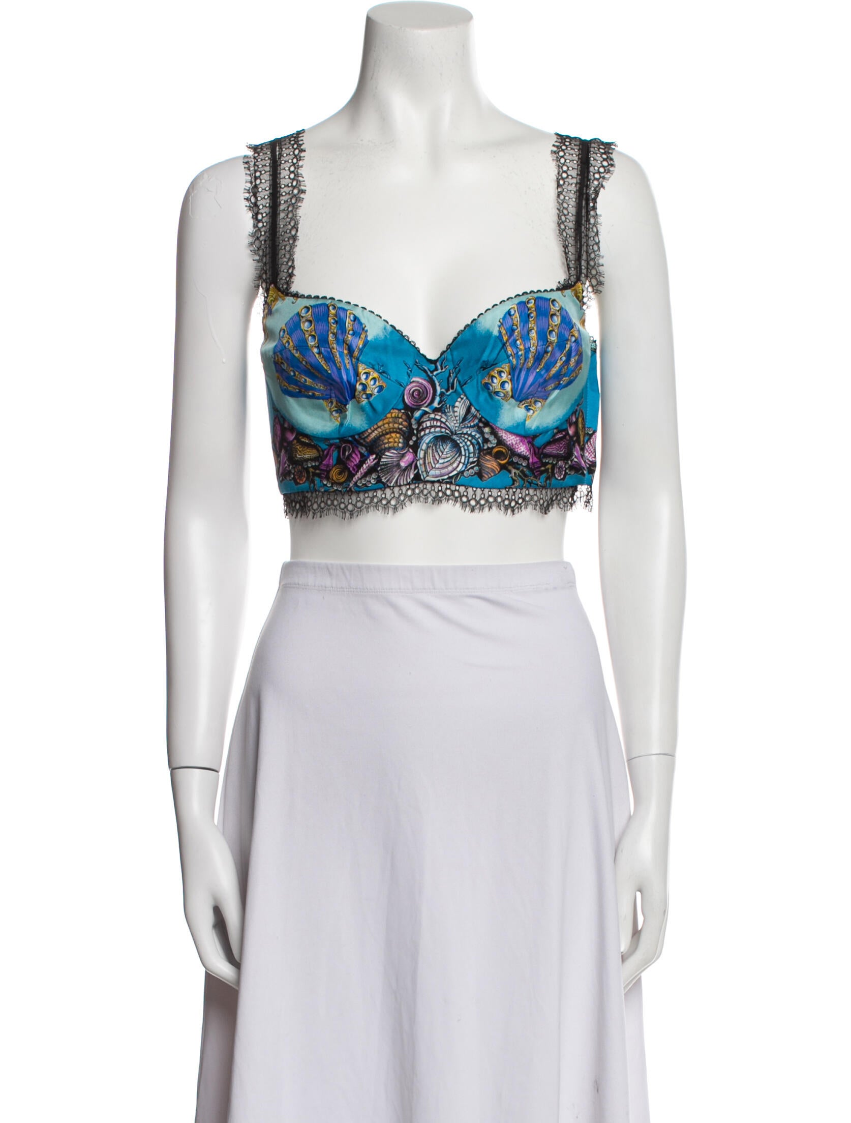 Versace Silk Printed Crop Top w/ Tags