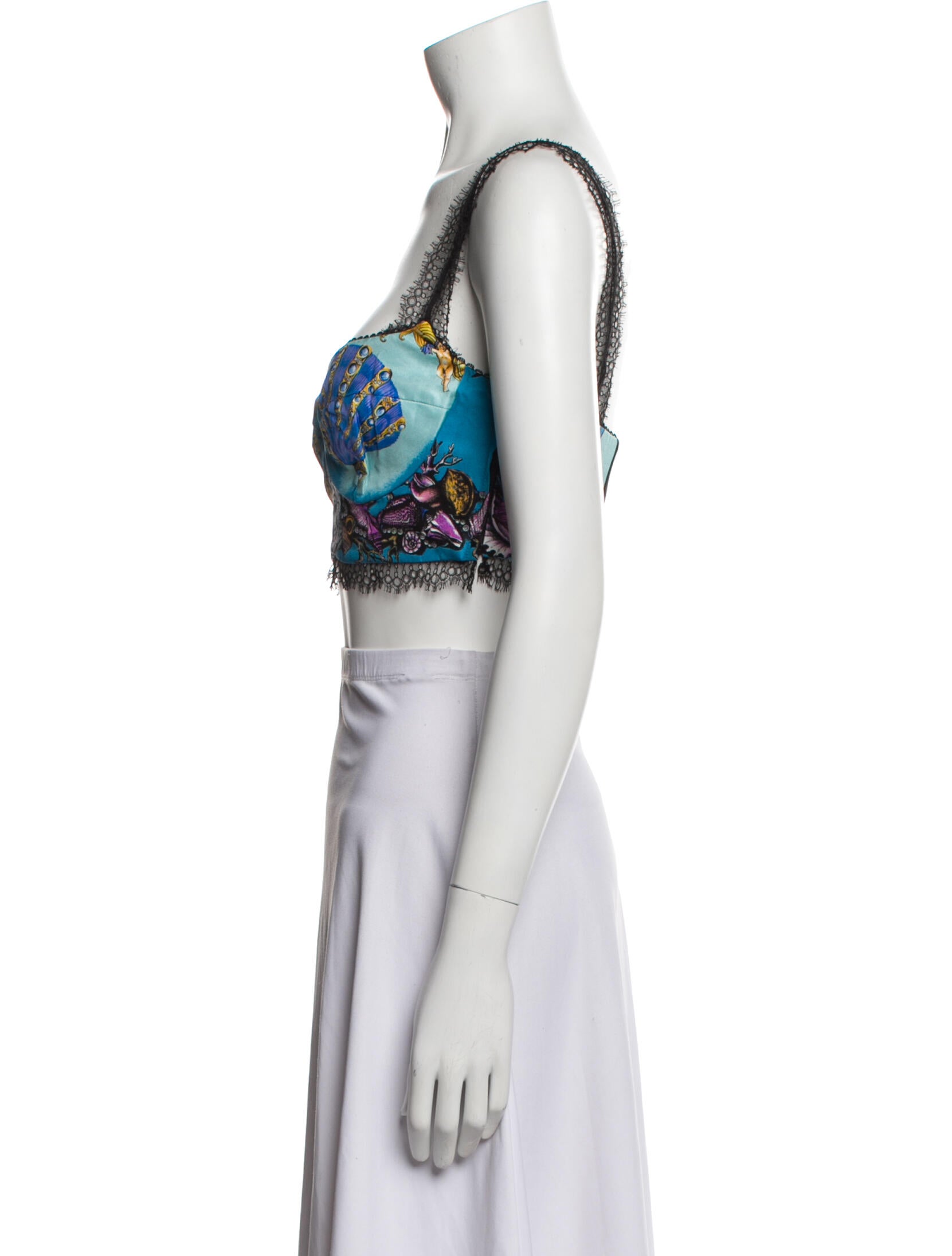 Versace Silk Printed Crop Top w/ Tags