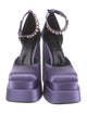 Versace Satin Crystal Embellishments D'Orsay Pumps