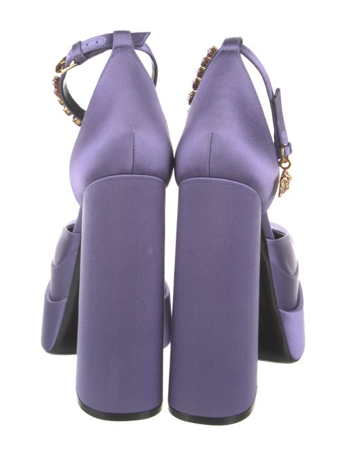 Versace Satin Crystal Embellishments D'Orsay Pumps