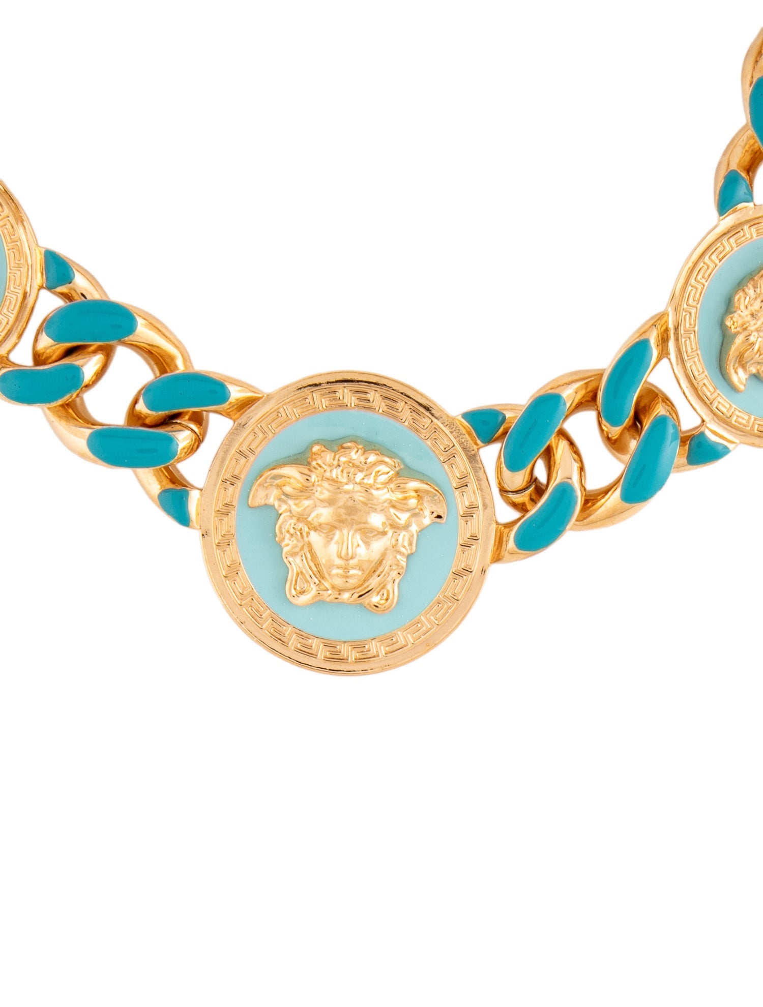 Versace Enamel Medusa Chain Necklace