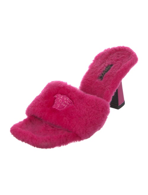Versace Medusa Insignia Shearling Slides