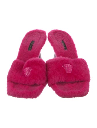 Versace Medusa Insignia Shearling Slides