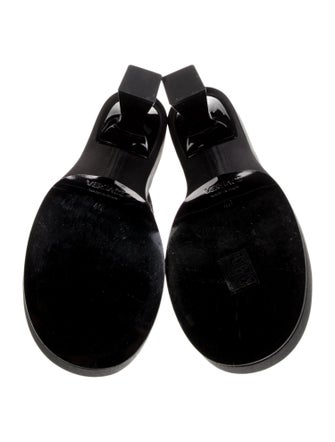 Versace Satin Crystal Embellishments Slides