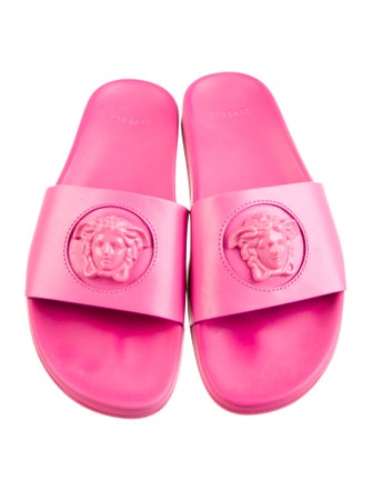 Versace Medusa Insignia Leather Slides