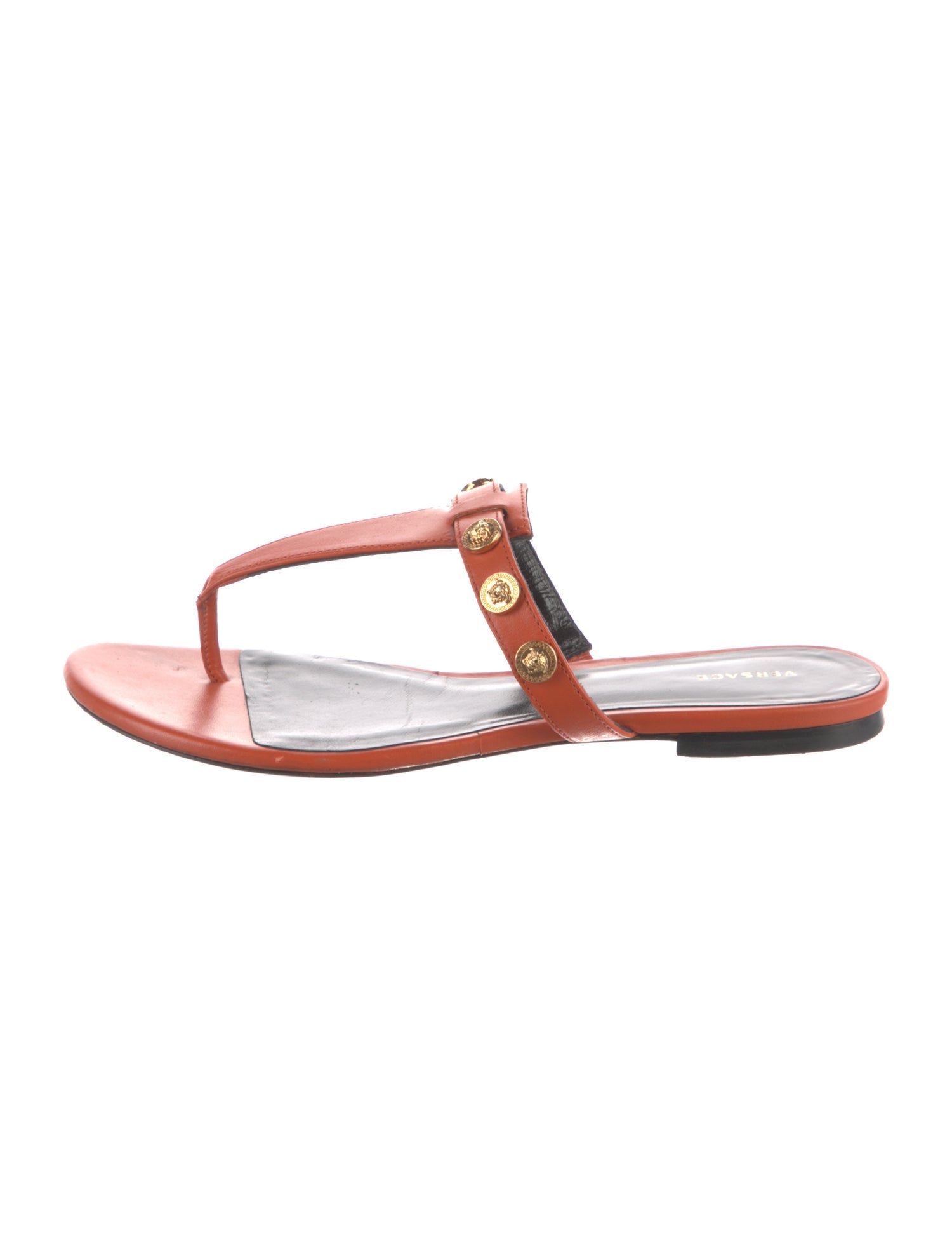 Versace Leather Flip Flops