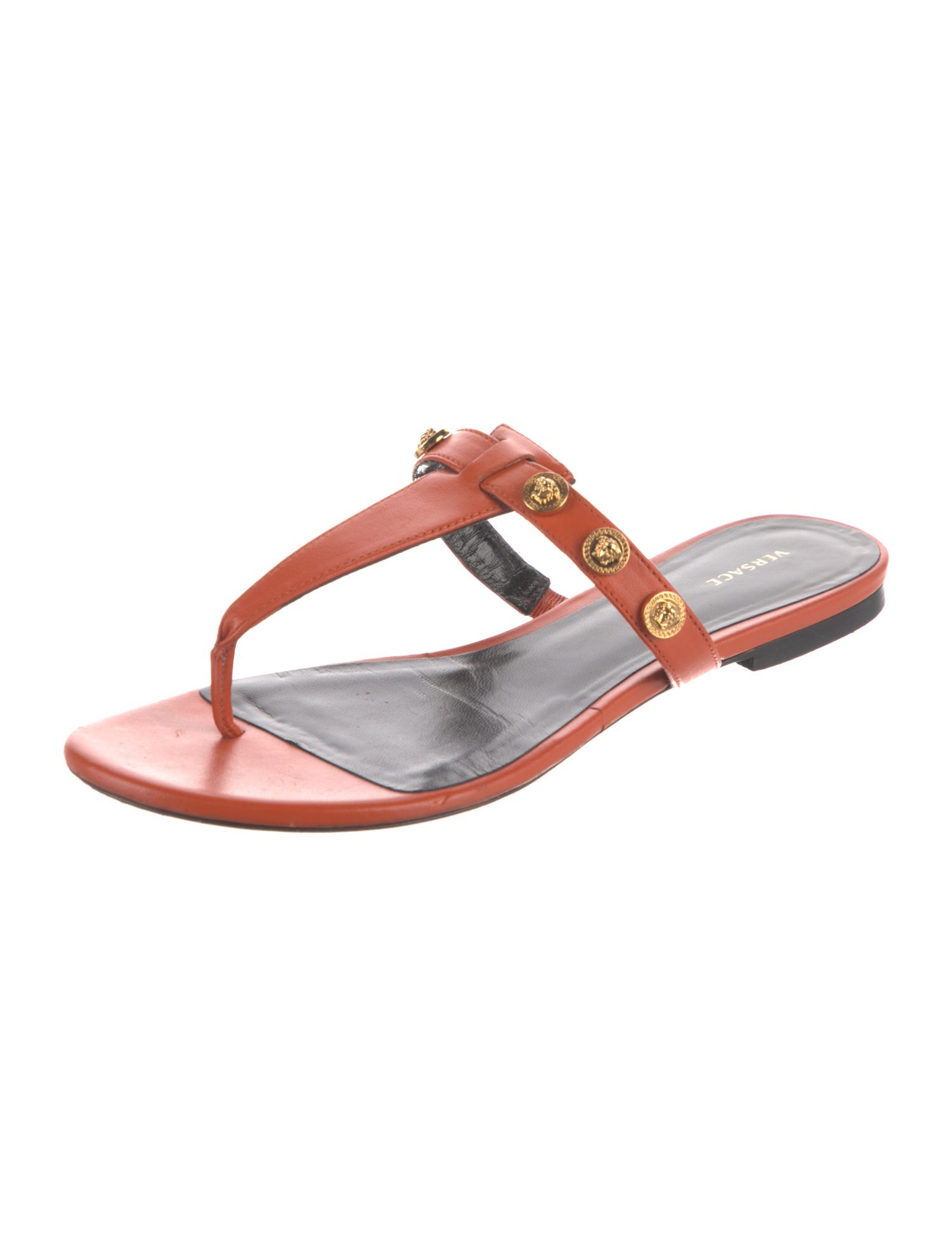 Versace Leather Flip Flops