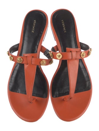 Versace Leather Flip Flops