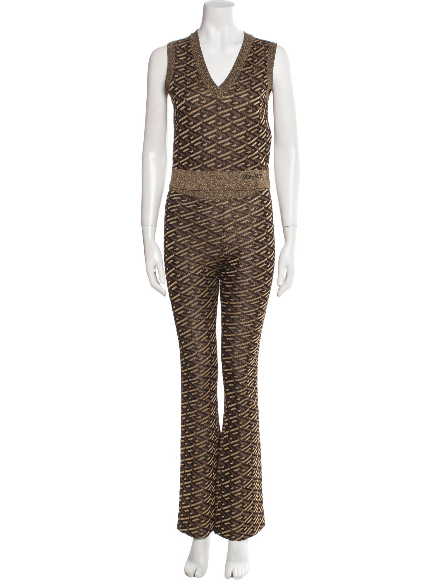 Versace Printed Glitter Accents Pant Set