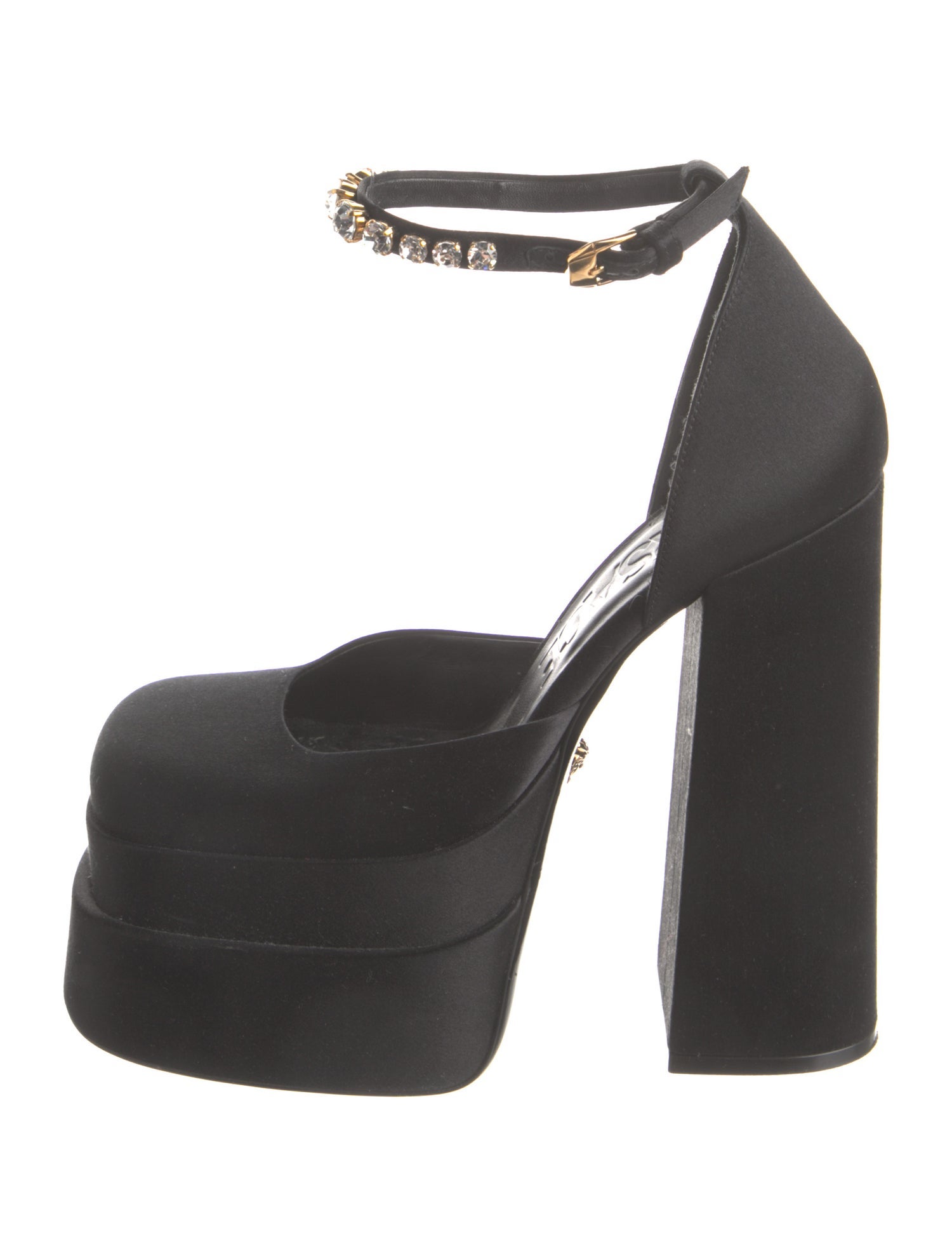 Versace Medusa Insignia Satin D'Orsay Pumps