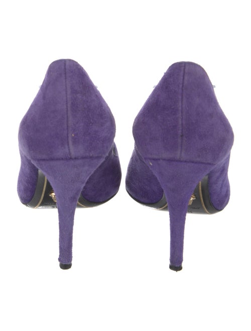 Versace Medusa Insignia Suede Pumps