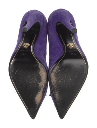 Versace Medusa Insignia Suede Pumps