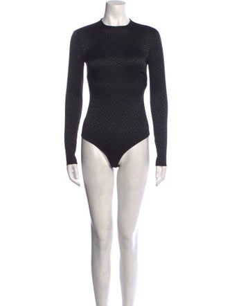 Versace Crew Neck Long Sleeve Bodysuit