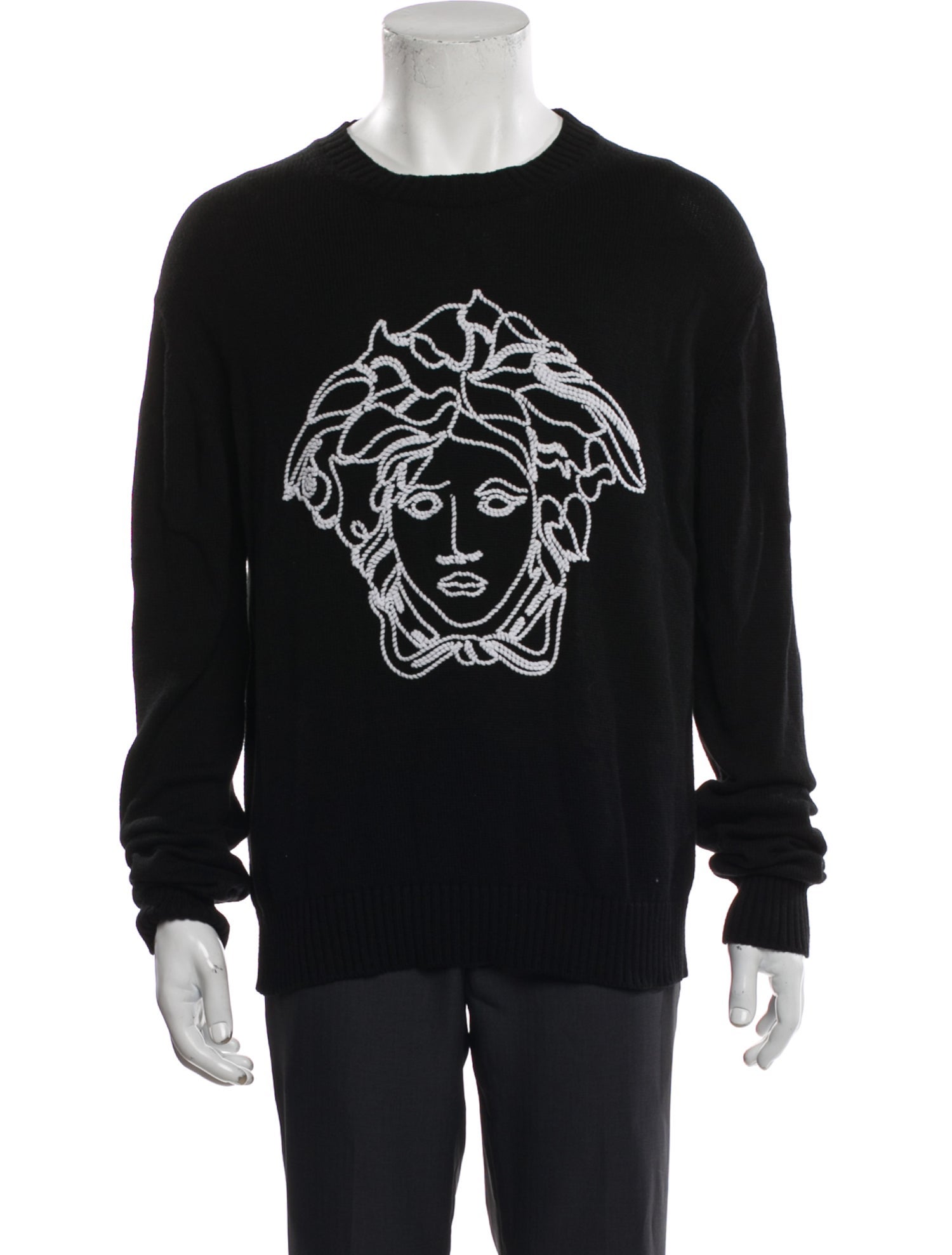 Versace Wool Graphic Print Pullover
